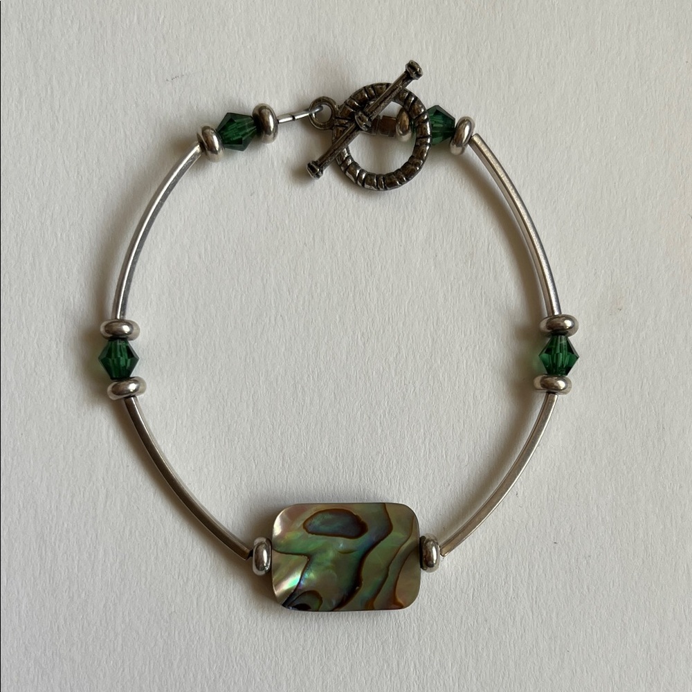 Abalone and silver bracelet